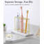 Porte-brosse à dents en résine électrique avec 3 fentes 2 couches, accessoires de salle de bain antidérapants Organisateur de brosse à dents, dentifrice, rasoir, marbre or blanc