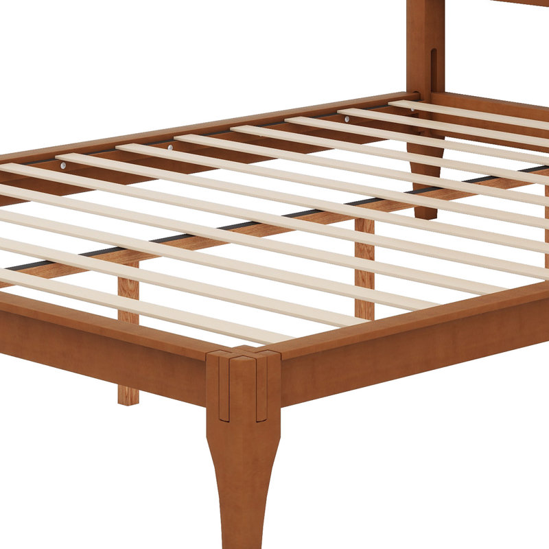 Lit plateforme Wood, Lit double, Brun