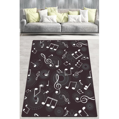 Premium Non-Slip Area Rug, 3.3 x 5.9 ft, 100% Polyester, 0.16 in Pile Height | Antibacterial, Machine Washable, Felt Dot Underside | Perfect for Living Room & Bedroom, Soft & Durable Design