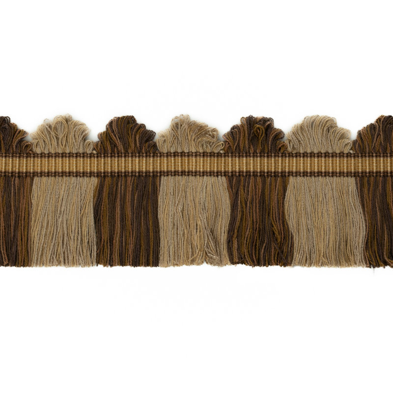 Perandor Fan Top Cut Fringe Fabric, Brown/Biscuit