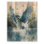 Martin-pêcheur au-dessus de l'eau I - impression sur bois d'oiseau - sur bois de pin naturel-287766383