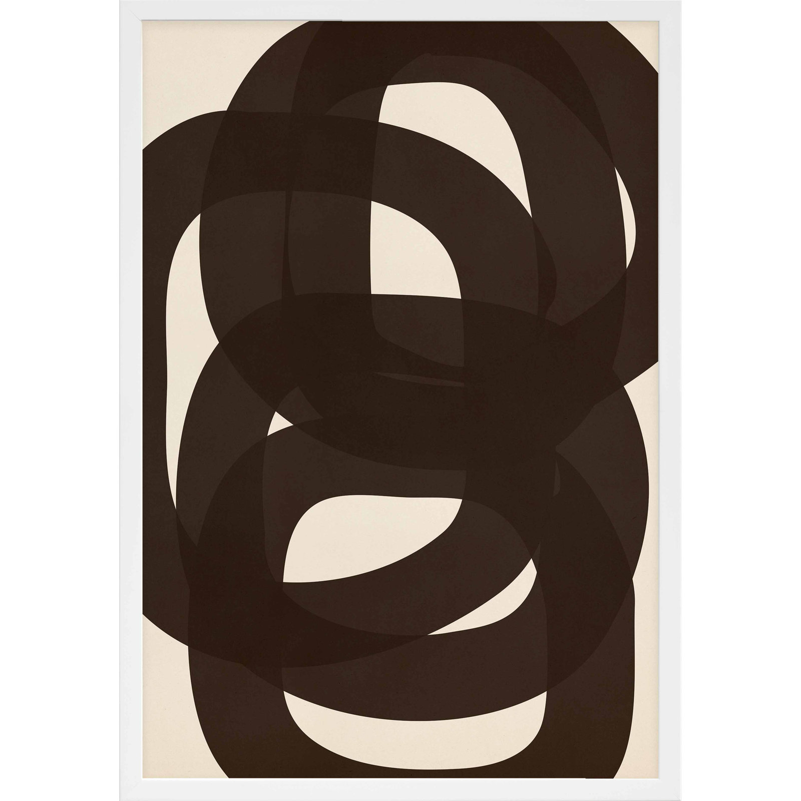Circular Harmony by Romina Gadler, White Framed Paper, 50" H x 35" W x 1.25" D