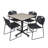 Nicklos Square X-Base Breakroom Table, 4 Zeng Stack Chairs-32668292-32668293-131450073