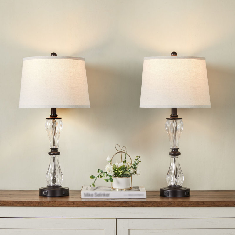 Arry 26'' Glass USB Table Lamp