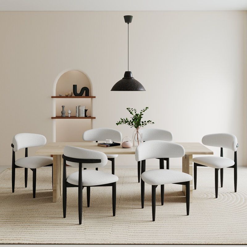 Chaise rembourrée Juvan, 6, Noir