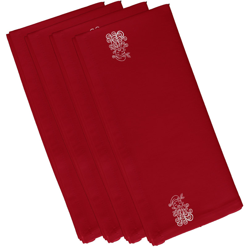 Ensemble de serviettes 4 pièces Santa Baby, L 18 po x L 18 po, Rouge