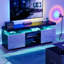 Meuble télé Giess pour téléviseur de 70 po ou moins, centre de divertissement de jeu avec prises et lumières DEL-2052315316