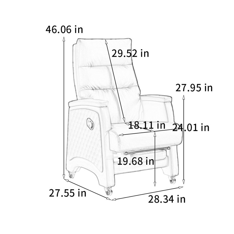 Office, leisure and comfortable lounge chair, Black