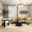 Décoration murale géométrique en métal à rayures 3D-71263994