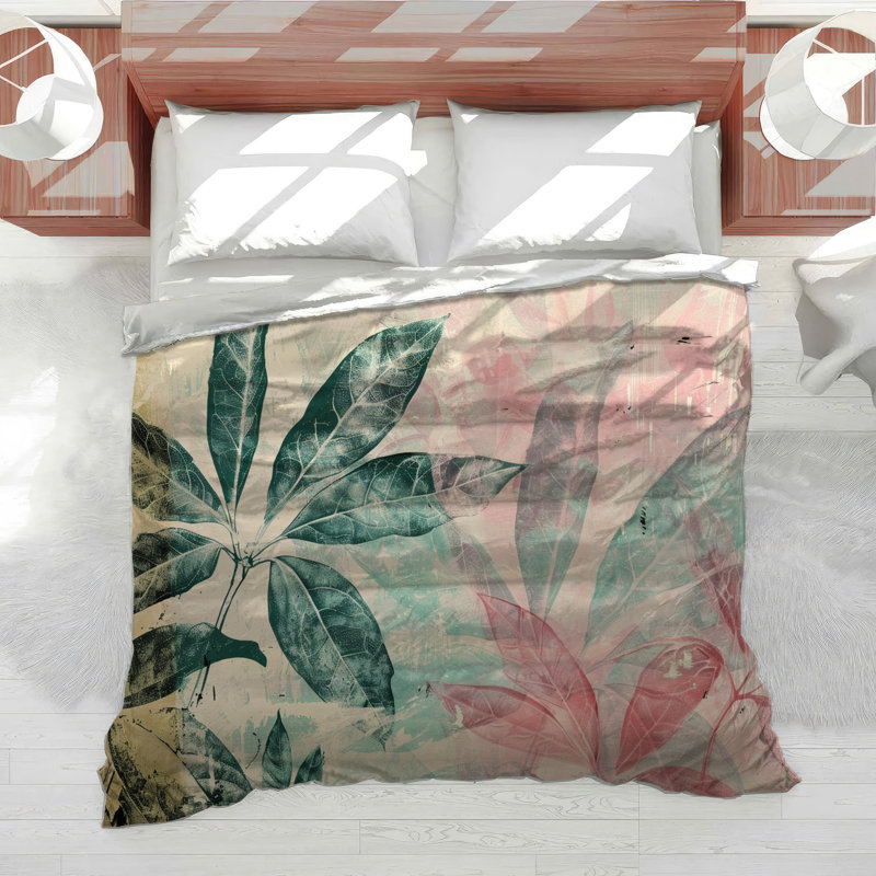 Leaves Bedding Floral Comforter Eclectic, Twin Comforter