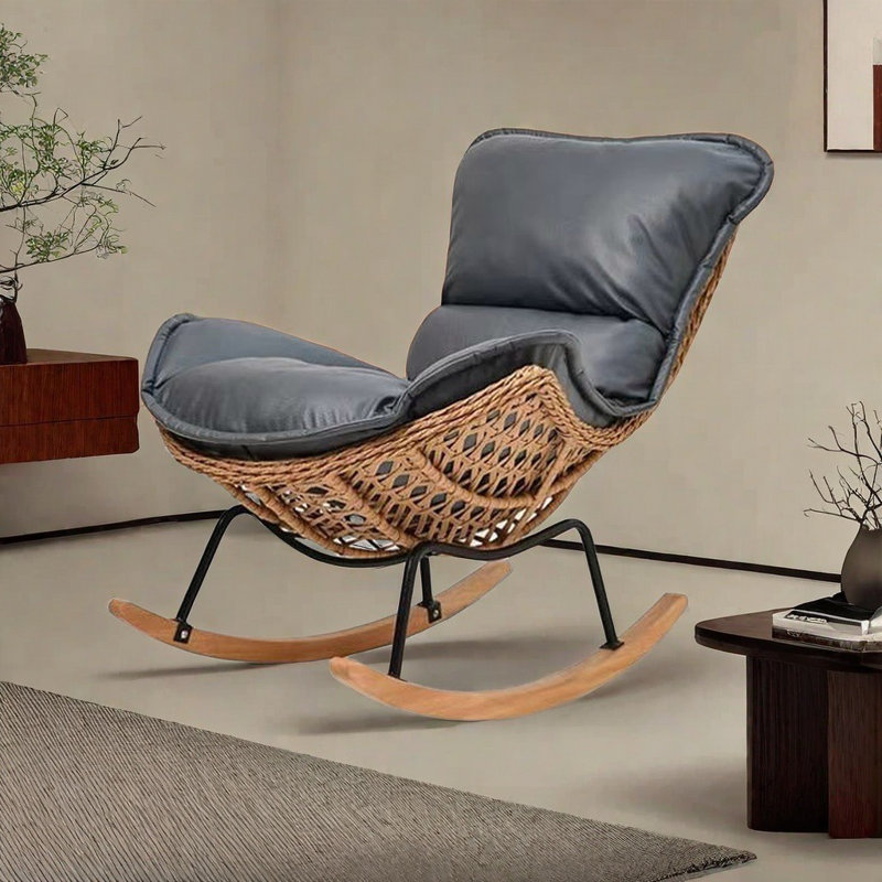 Chaise berçante Casual Light Luxury Home, Bleu