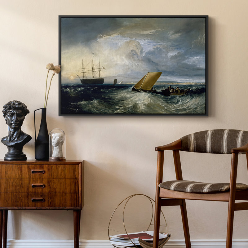 Sheerness vue de Nore, 1808-J.M.W. Toile tendue avec châssis Turner, 24 po x 36 po, Noir