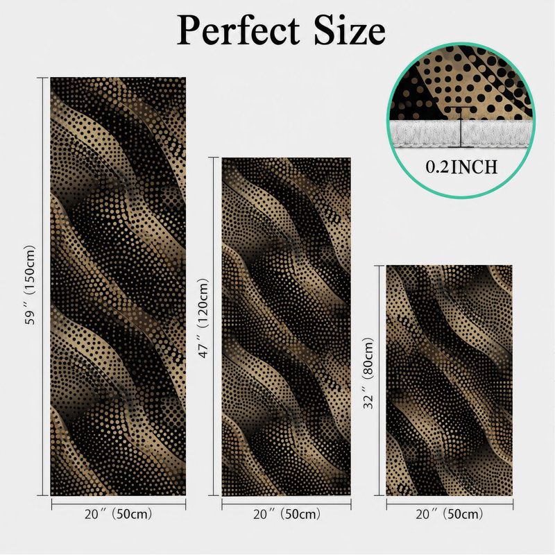 Wavy Dots Non-Slip Washable Kitchen Mats