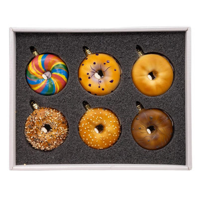 Ornements de bagel en verre Kurt Adler 3 po Noble Gems