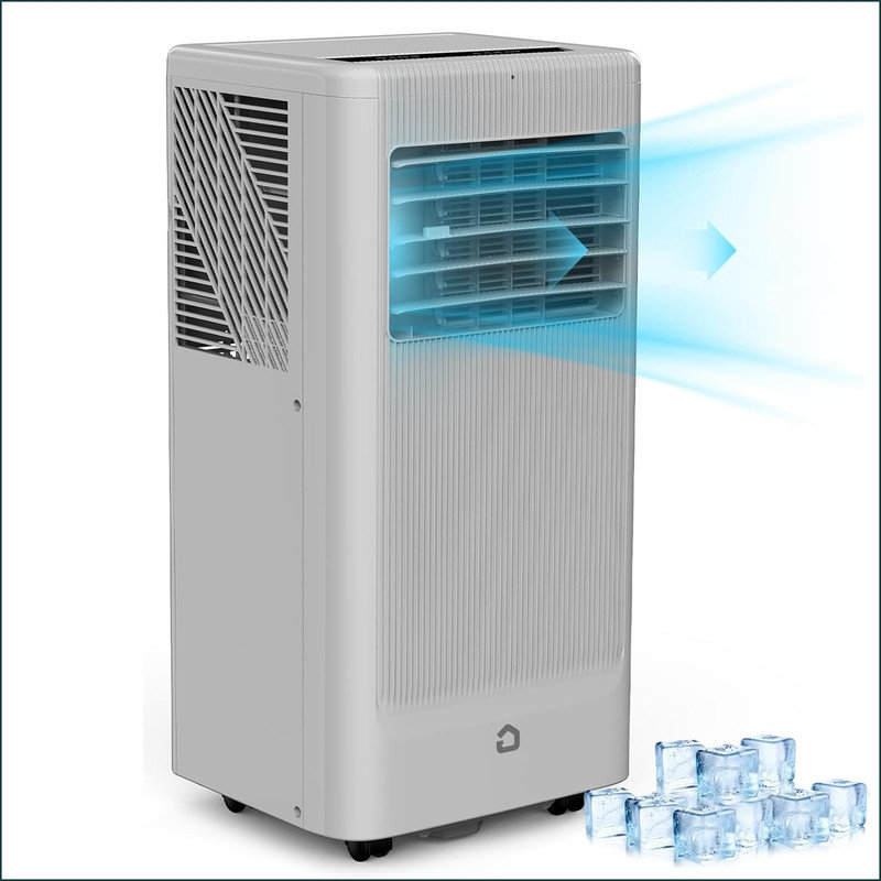 Portable Air Conditioner 8000 BTU, Portable AC with Fan, Dehumidifier & Sleep Mode, 24H Timer, 2 Wind Speeds Portable Floor AC Units for Room Cooling Up to 350sq.Ft