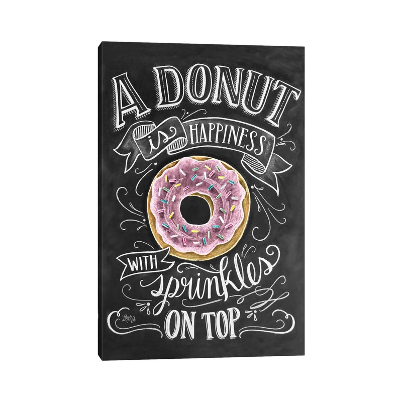 «A Donut Is Happiness» par Lily & Val - Giclée sur toile tendue avec châssis, H 12 po x l 8 po x P 0,75 po