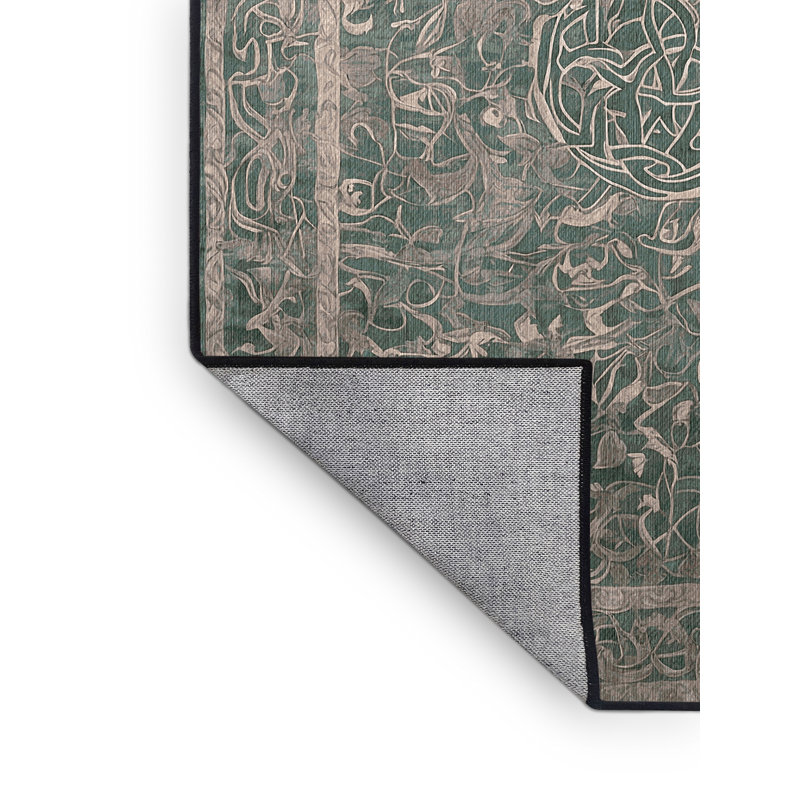 Tapis gris lavable à la machine, Rectangle 6 pi x 9 pi