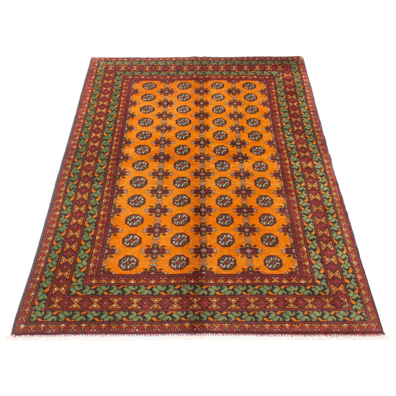 Tapis unique en laine noué à la main cuivre 5 pi 3 po x 8 pi 1 po Kargahi
