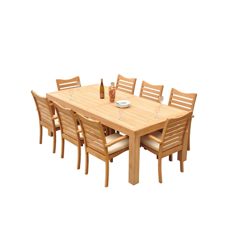 Outdoor 9 - Piece Teak Dining Set