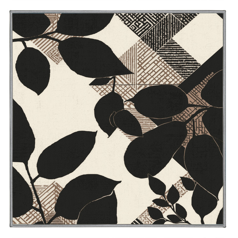 Tapis lavable à la machine à motif géométrique d'inspiration mondiale Ottwell Ginger, Carré 4 pi