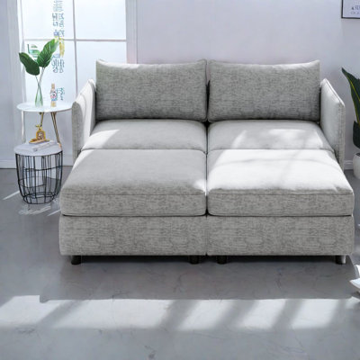Canapés compacts modernes avec rangement, revêtement en chenille pour le salon