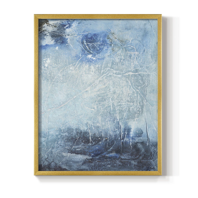 «Coastal Seas IV», reproduction encadrée - bois massif, Or, H 10 po x l 8 po
