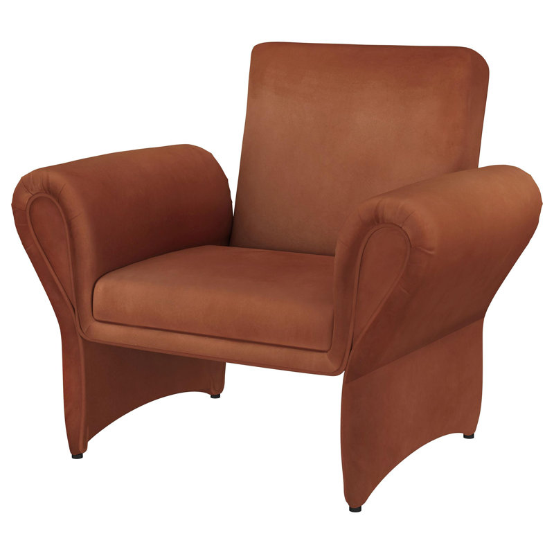 Fauteuil d'appoint rembourré à accoudoirs roulés Liana