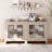 Farmhouse TV Stand For Tvs Up To 65”, Rustic Wood Entertainment Center With Adjustable Shelf, Glass Doors & Storage, Media Console Cabinet For Living-Room, Bedroom, Beige-1153908031