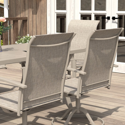 Northridge 4-Person Square Patio Dining Set with Dining Table and 4 Textilene Swivel Dining Chairs