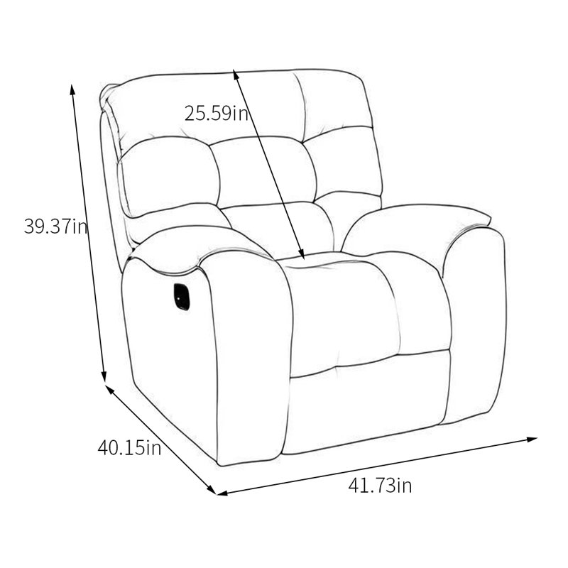 360° Swivel Recliner with Soft Cushion, Orange