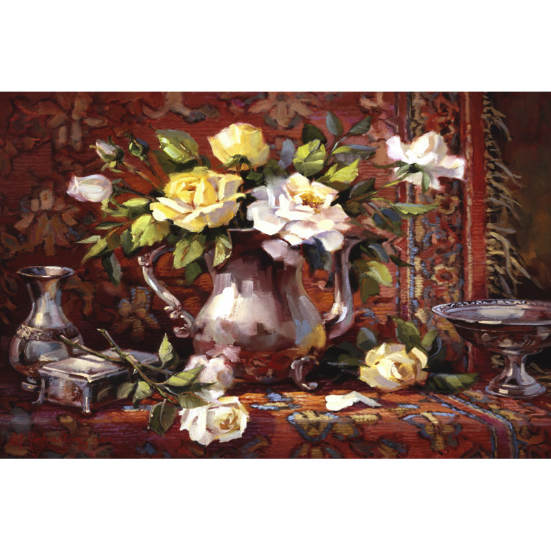 Shimmer Of Silver by Maxine Johnston - Wrapped Canvas Painting, 30cm H x 46cm W