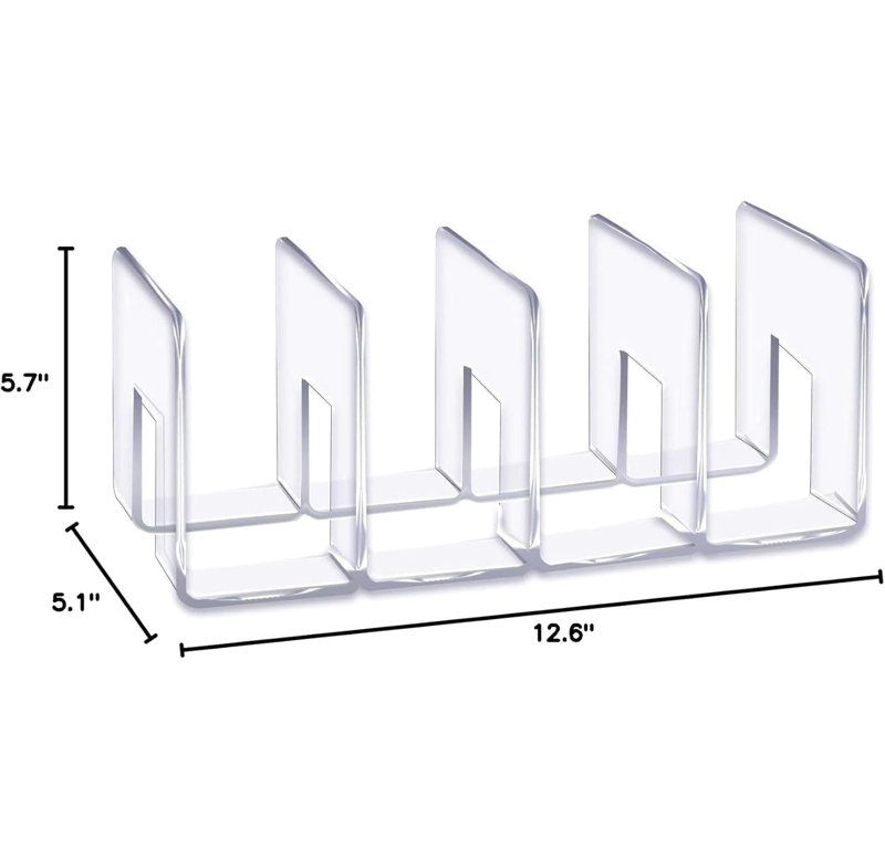 Organisateur de sac à main en acrylique transparent avec séparateur à 4 sections - Support de rangement durable pour sacs à main pour sacs à main, embrayages et accessoires