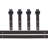 Black Steel Double Door Barn Door Hardware Kit Standard Double