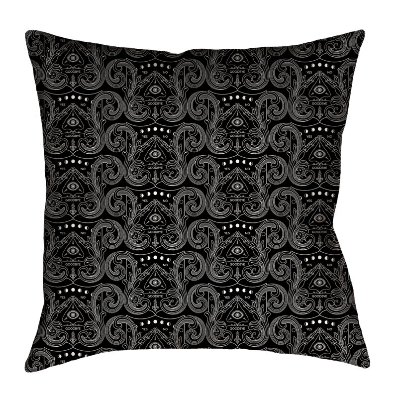 Housse de coussin Katelyn Elizabeth, 20 po x 20 po, Polyester, Noir
