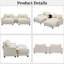 Canapé-lit convertible à double coussin ajustable avec coussins, ports USB et 2 repose-pieds amovibles-877117096