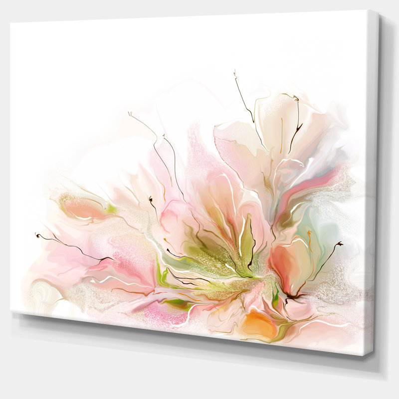 « floral abstract design on white », reproduction d’impression sur toile tendue, H 20 po x l 20 po x P 1 po