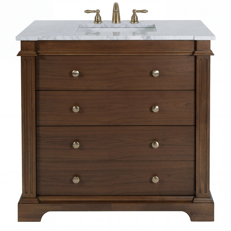 Hanson 36" Single Bathroom Vanity Set, Walnut