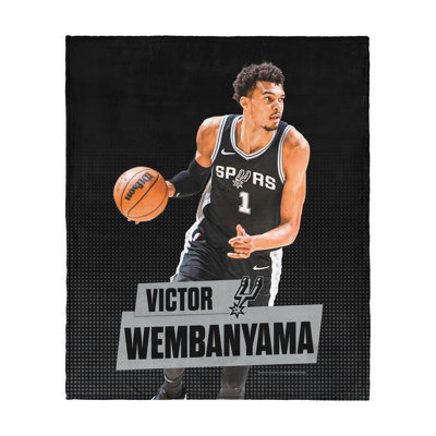 Jeté en soie NBA San Antonio Spurs Victor Wembanyama, décoration de chambre à coucher pour adolescent, garçons, filles, adultes, amateurs de sport, 50 x 60 pouces