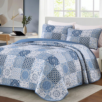 Ensemble de courtepointe 3 pièces Patchwork Boho