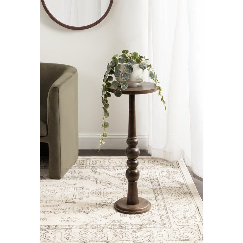 Wegner Mango Wood Round Drink Table, Brown