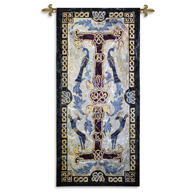 Motif celtique II - Nœuds tribaux irlandais - Abigail Kamelhair - Tapisserie murale en coton tissé - États-Unis (53 x 25)