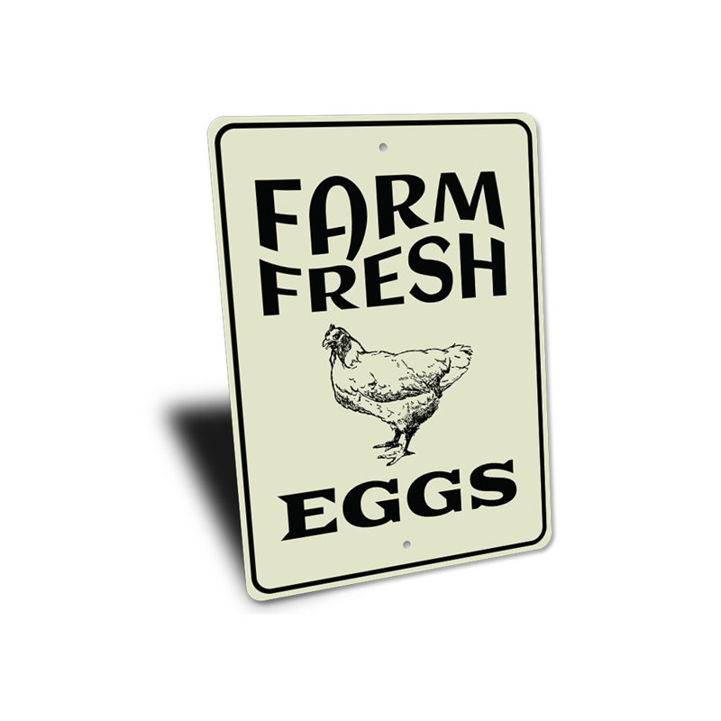 Plaque en aluminium Egg Farm, H 18 po x l 12 po x P 0,06 po