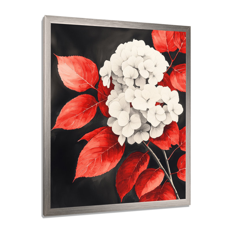 Dequilla - Décoration murale florale, Argent argent, H 44 po x l 34 po, Reproduction encadrée d'une seule photo