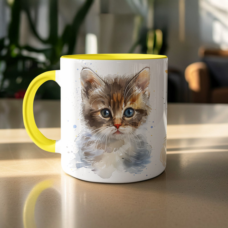 Mug, 3, Yellow