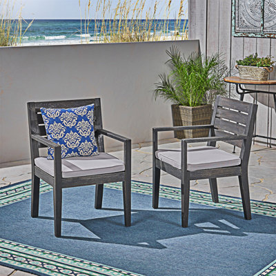 Ensemble de 2 chaises d'extérieur avec coussins