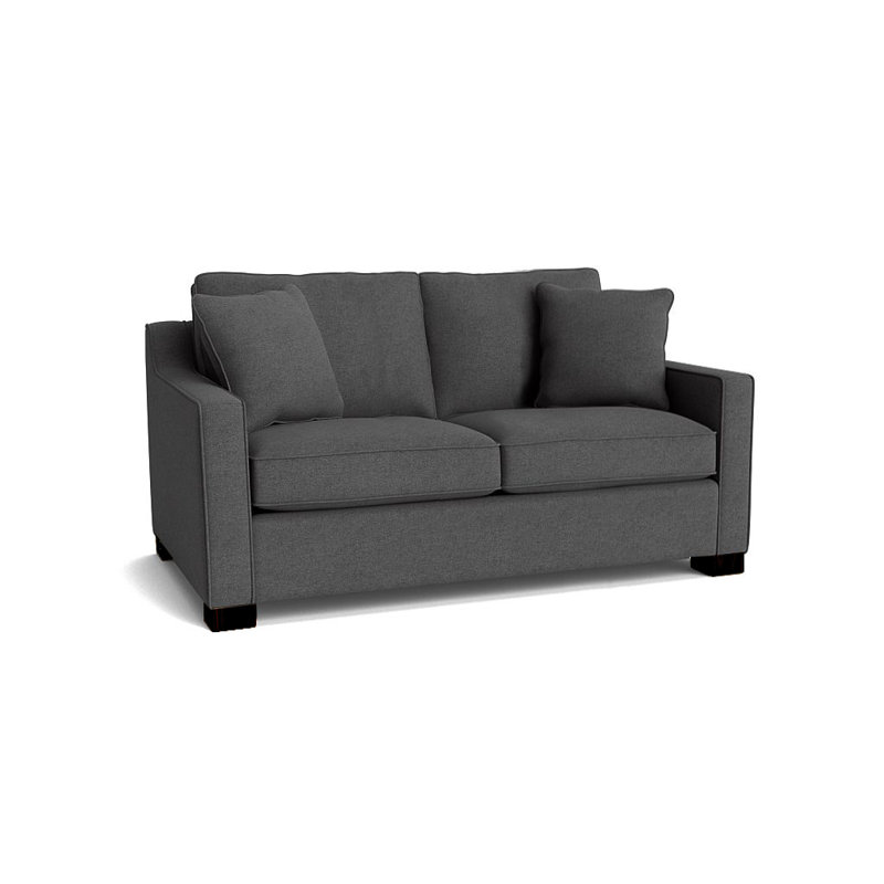 Causeuse à accoudoirs carrés de 56 po avec coussins réversibles Aceyon, Espresso, Graphite Entice