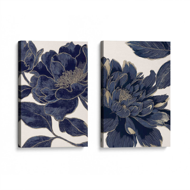 «Midnight Bloom», ensemble de 2 impressions, 18 po x 12 po, Toile tendue