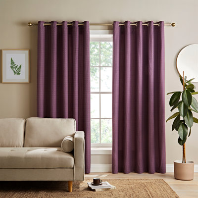 Textured Thermal Insulating Eyelet Curtains