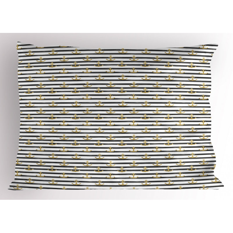 Narwhal Polyester Striped Sham Set, Twin