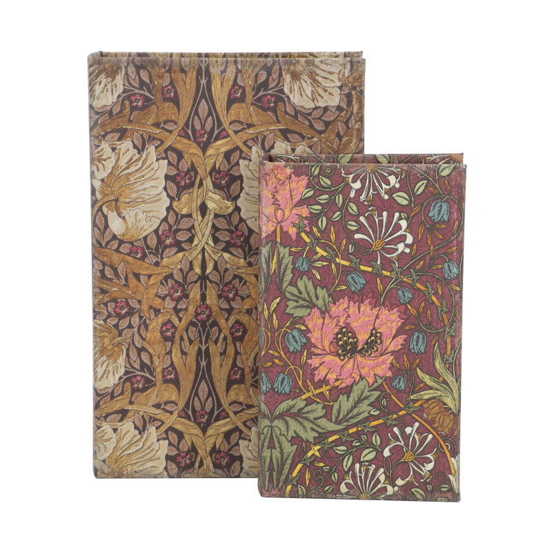 Decorative Book Boxes with Multi-Floral Motifs - Set of 2 - Multi